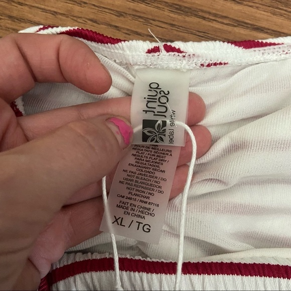 BNWT Quintsoul red & white‎ striped ruched bikini  bottoms in size x-large - Picture 9 of 10